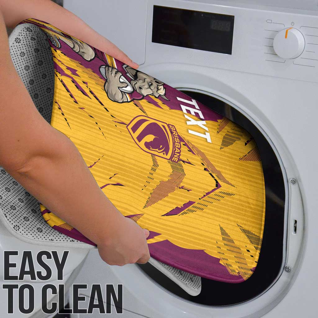 Personalized Brisbane Broncos Bathroom Set Dynamic Lightning Mascot Rugby Australia
