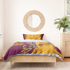 Personalized Brisbane Broncos Bedding Set Dynamic Lightning Mascot Rugby Australia
