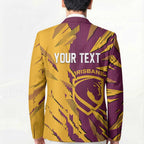 Personalized Brisbane Broncos Blazer Dynamic Lightning Mascot Rugby Australia