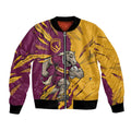 Personalized Brisbane Broncos Bomber Jacket Dynamic Lightning Mascot Rugby Australia