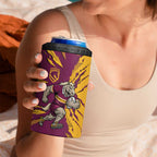 Personalized Brisbane Broncos 4 in 1 Can Cooler Tumbler Dynamic Lightning Mascot Rugby Australia