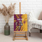 Personalized Brisbane Broncos Canvas Wall Art Dynamic Lightning Mascot Rugby Australia