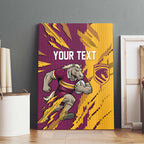 Personalized Brisbane Broncos Canvas Wall Art Dynamic Lightning Mascot Rugby Australia