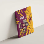 Personalized Brisbane Broncos Canvas Wall Art Dynamic Lightning Mascot Rugby Australia