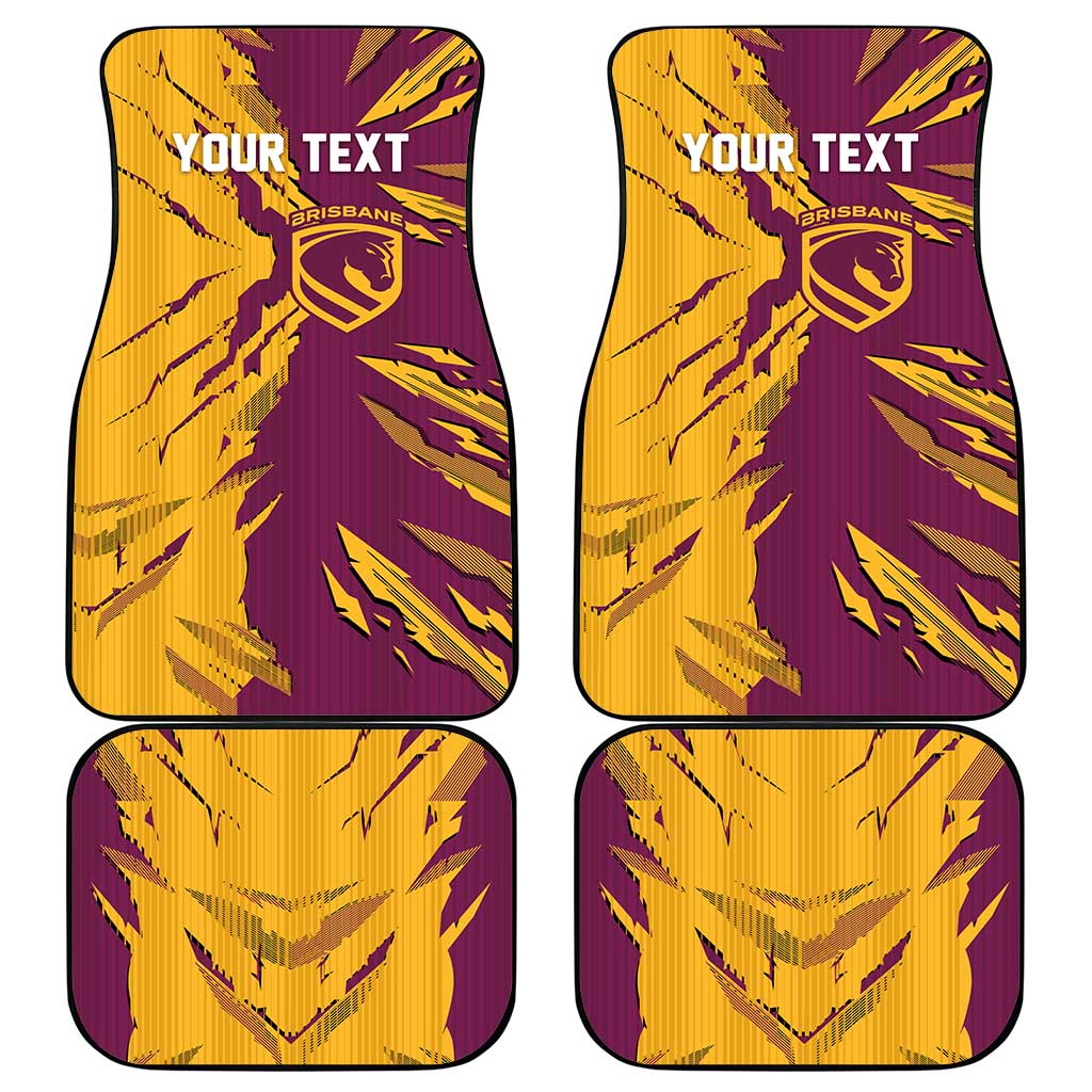 Personalized Brisbane Broncos Car Mats Dynamic Lightning Mascot Rugby Australia