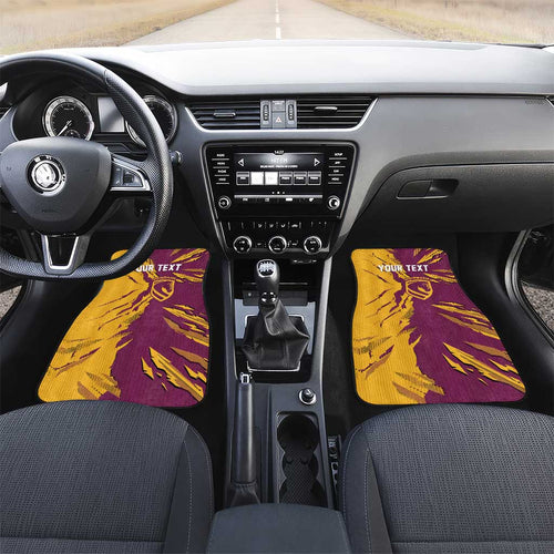 Personalized Brisbane Broncos Car Mats Dynamic Lightning Mascot Rugby Australia