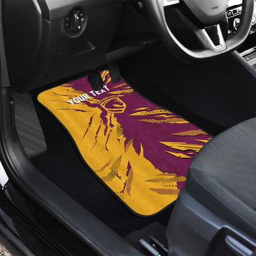 Personalized Brisbane Broncos Car Mats Dynamic Lightning Mascot Rugby Australia