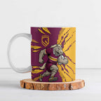 Personalized Brisbane Broncos Ceramic Mug Dynamic Lightning Mascot Rugby Australia