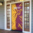 Personalized Brisbane Broncos Door Cover Dynamic Lightning Mascot Rugby Australia