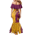 Personalized Brisbane Broncos Family Matching Mermaid Dress and Hawaiian Shirt Dynamic Lightning Mascot Rugby Australia