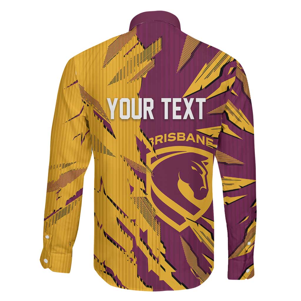 Personalized Brisbane Broncos Family Matching Off Shoulder Maxi Dress and Hawaiian Shirt Dynamic Lightning Mascot Rugby Australia