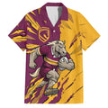 Personalized Brisbane Broncos Family Matching Summer Maxi Dress and Hawaiian Shirt Dynamic Lightning Mascot Rugby Australia