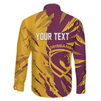 Personalized Brisbane Broncos Family Matching Tank Maxi Dress and Hawaiian Shirt Dynamic Lightning Mascot Rugby Australia