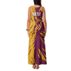 Personalized Brisbane Broncos Family Matching Tank Maxi Dress and Hawaiian Shirt Dynamic Lightning Mascot Rugby Australia