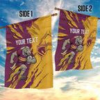 Personalized Brisbane Broncos Garden Flag Dynamic Lightning Mascot Rugby Australia