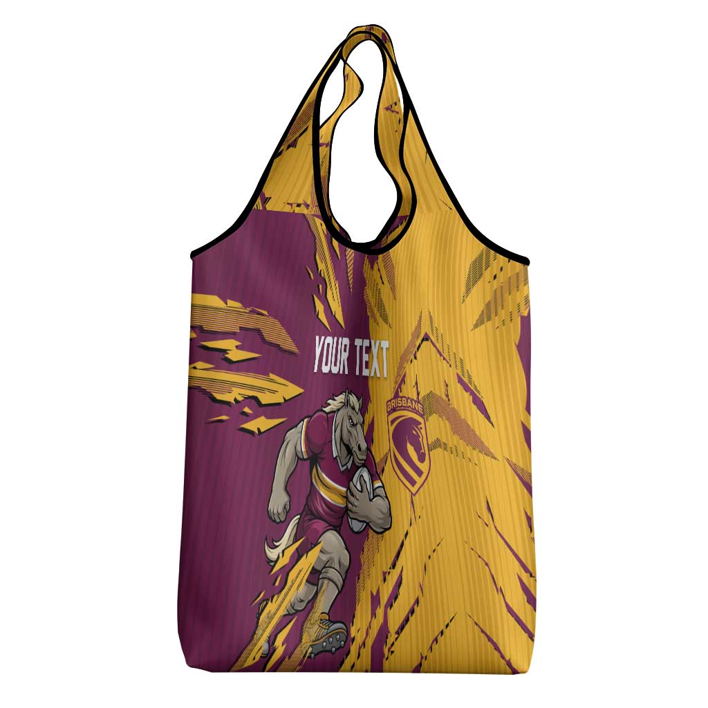 Personalized Brisbane Broncos Grocery Bag Dynamic Lightning Mascot Rugby Australia