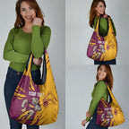 Personalized Brisbane Broncos Grocery Bag Dynamic Lightning Mascot Rugby Australia
