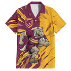 Personalized Brisbane Broncos Hawaiian Shirt Dynamic Lightning Mascot Rugby Australia