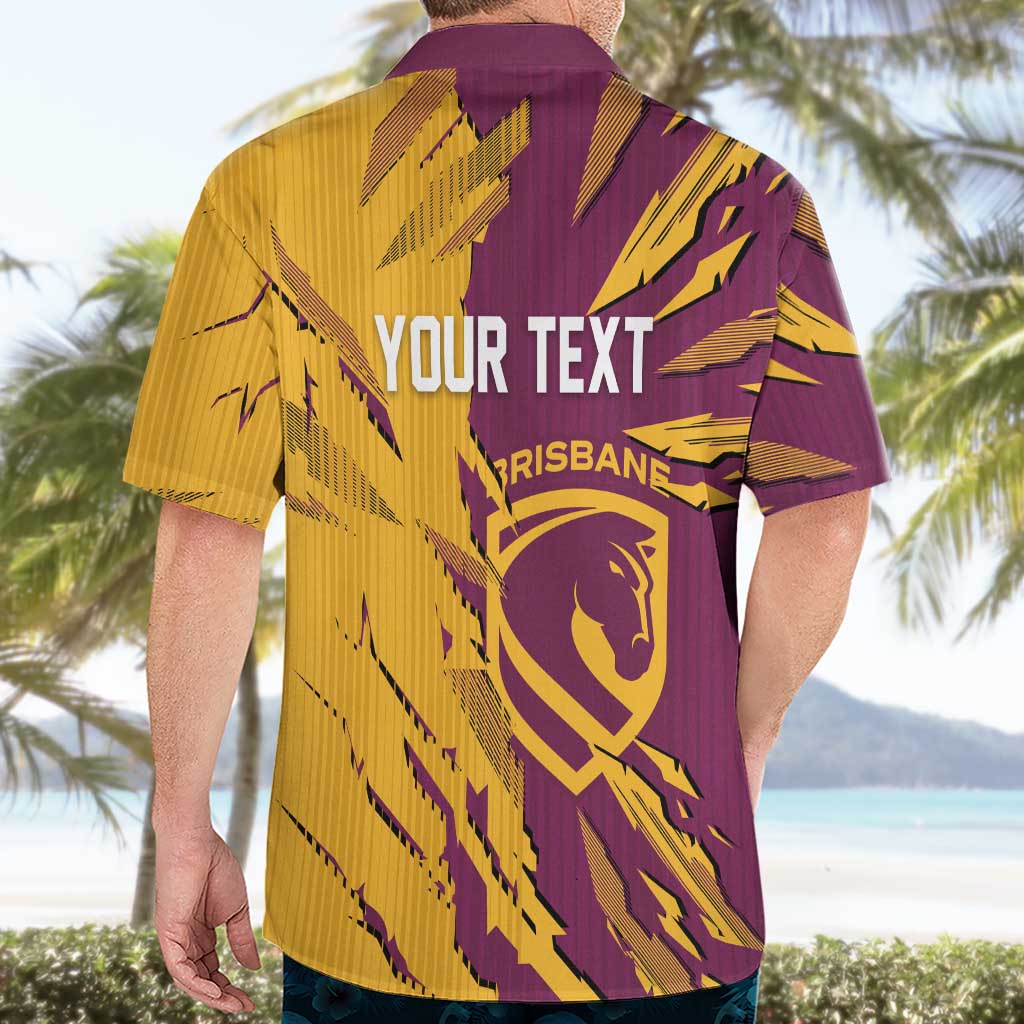 Personalized Brisbane Broncos Hawaiian Shirt Dynamic Lightning Mascot Rugby Australia