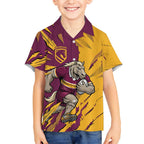 Personalized Brisbane Broncos Hawaiian Shirt Dynamic Lightning Mascot Rugby Australia