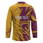 Personalized Brisbane Broncos Hockey Jersey Dynamic Lightning Mascot Rugby Australia