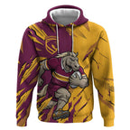 Personalized Brisbane Broncos Hoodie Dynamic Lightning Mascot Rugby Australia