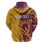 Personalized Brisbane Broncos Hoodie Dynamic Lightning Mascot Rugby Australia