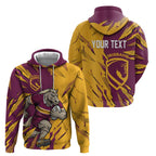 Personalized Brisbane Broncos Hoodie Dynamic Lightning Mascot Rugby Australia