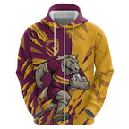 Personalized Brisbane Broncos Hoodie Dynamic Lightning Mascot Rugby Australia