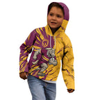 Personalized Brisbane Broncos Kid Hoodie Dynamic Lightning Mascot Rugby Australia