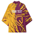 Personalized Brisbane Broncos Kimono Dynamic Lightning Mascot Rugby Australia