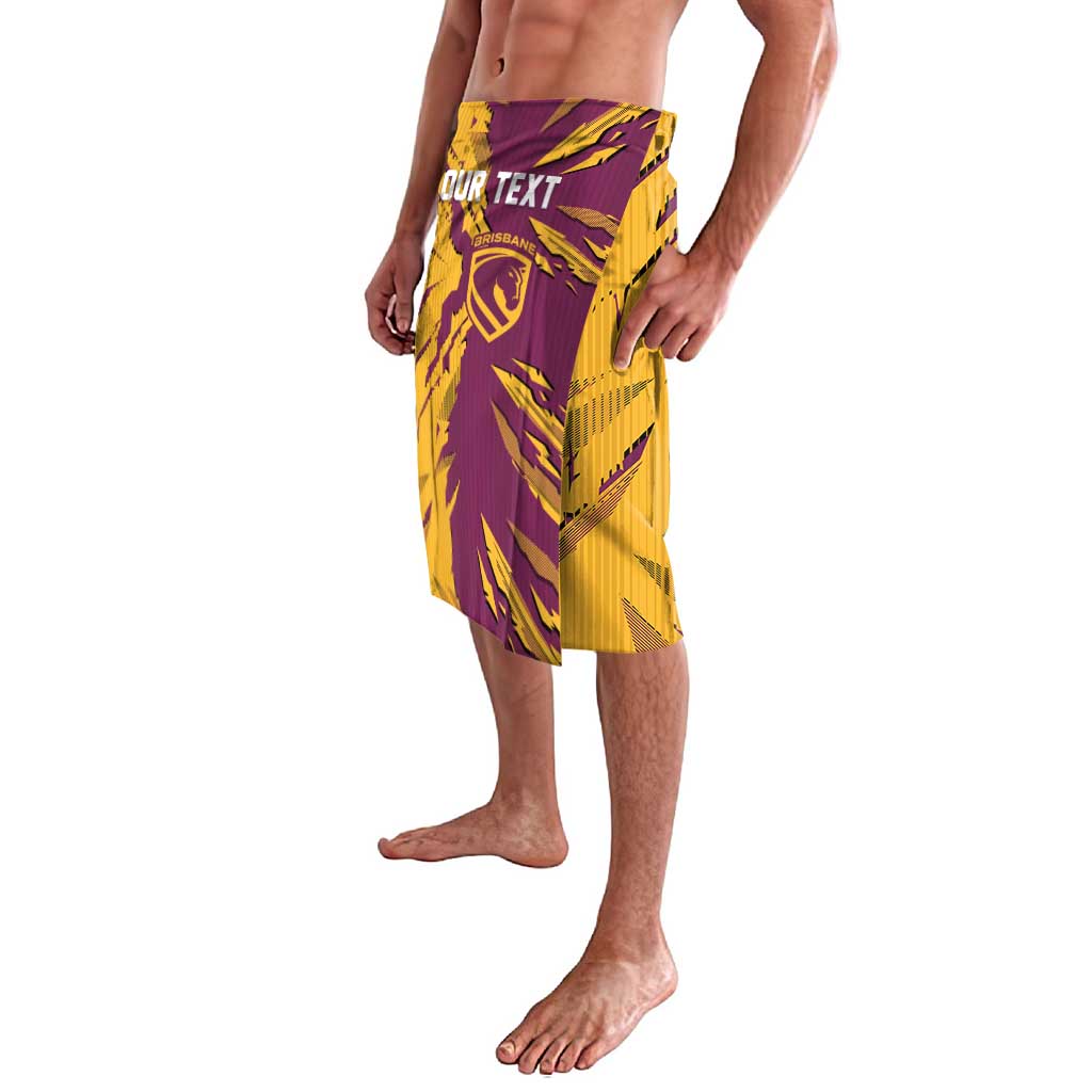 Personalized Brisbane Broncos Lavalava Dynamic Lightning Mascot Rugby Australia