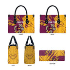 Personalized Brisbane Broncos Leather Bag Dynamic Lightning Mascot Rugby Australia