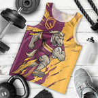 Personalized Brisbane Broncos Men Tank Top Dynamic Lightning Mascot Rugby Australia