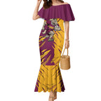 Personalized Brisbane Broncos Mermaid Dress Dynamic Lightning Mascot Rugby Australia