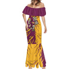 Personalized Brisbane Broncos Mermaid Dress Dynamic Lightning Mascot Rugby Australia