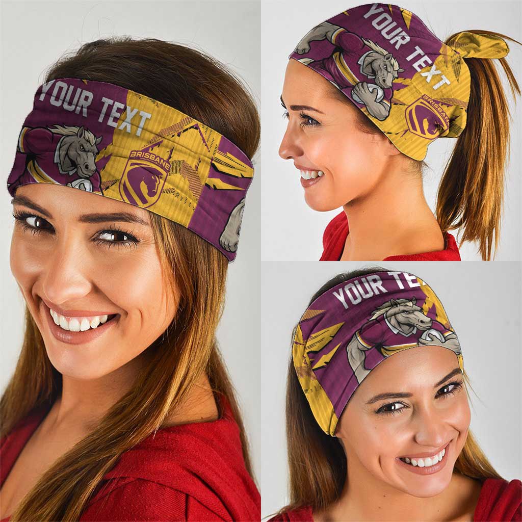 Personalized Brisbane Broncos Neck Gaiter Dynamic Lightning Mascot Rugby Australia