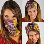 Personalized Brisbane Broncos Neck Gaiter Dynamic Lightning Mascot Rugby Australia