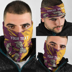 Personalized Brisbane Broncos Neck Gaiter Dynamic Lightning Mascot Rugby Australia