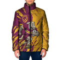 Personalized Brisbane Broncos Padded Jacket Dynamic Lightning Mascot Rugby Australia