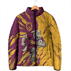 Personalized Brisbane Broncos Padded Jacket Dynamic Lightning Mascot Rugby Australia