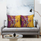 Personalized Brisbane Broncos Pillow Cover Dynamic Lightning Mascot Rugby Australia