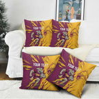 Personalized Brisbane Broncos Pillow Cover Dynamic Lightning Mascot Rugby Australia