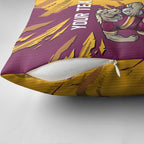 Personalized Brisbane Broncos Pillow Cover Dynamic Lightning Mascot Rugby Australia
