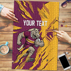Personalized Brisbane Broncos Puzzle Dynamic Lightning Mascot Rugby Australia