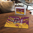 Personalized Brisbane Broncos Puzzle Dynamic Lightning Mascot Rugby Australia