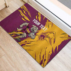 Personalized Brisbane Broncos Rubber Doormat Dynamic Lightning Mascot Rugby Australia