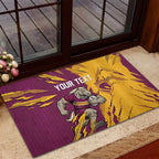 Personalized Brisbane Broncos Rubber Doormat Dynamic Lightning Mascot Rugby Australia