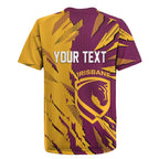 Personalized Brisbane Broncos Rugby Jersey Dynamic Lightning Mascot Rugby Australia