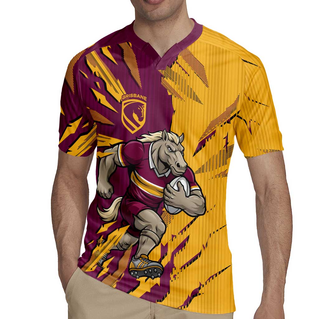 Personalized Brisbane Broncos Rugby Jersey Dynamic Lightning Mascot Rugby Australia